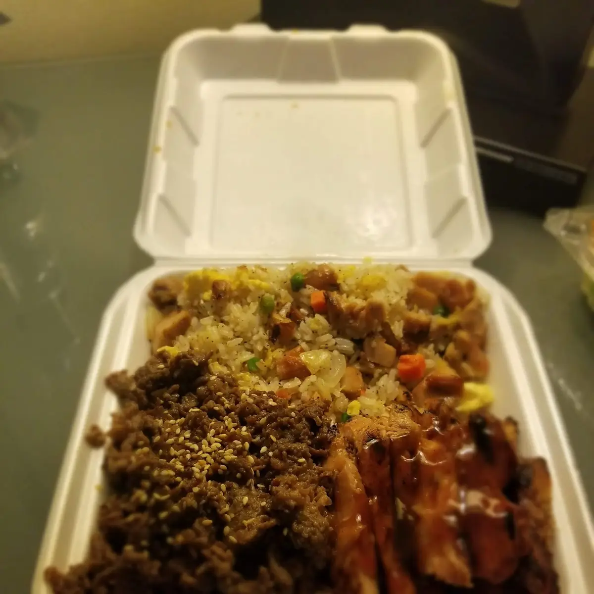 Beef and Chicken Teriyaki w Fried Rice