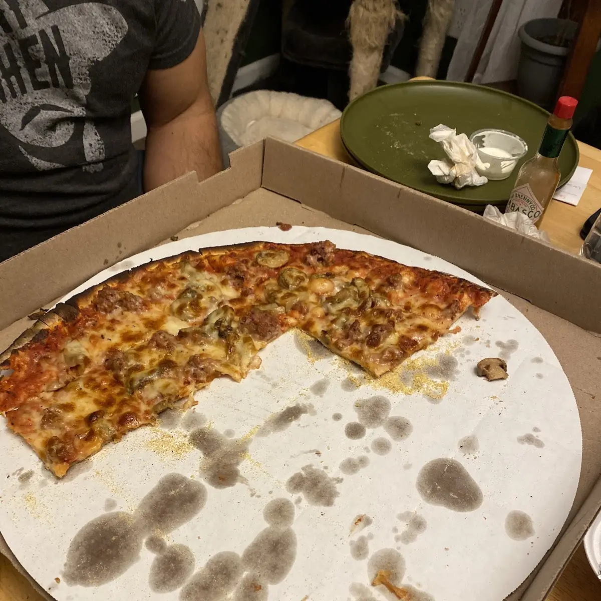 Large Sausage Mushroom Pizza