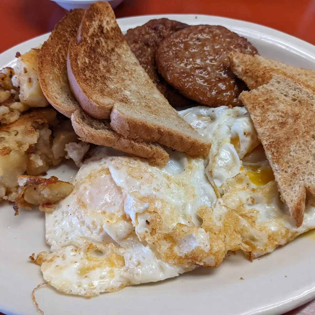 Hash Browns Eggs and Patty Sausage
