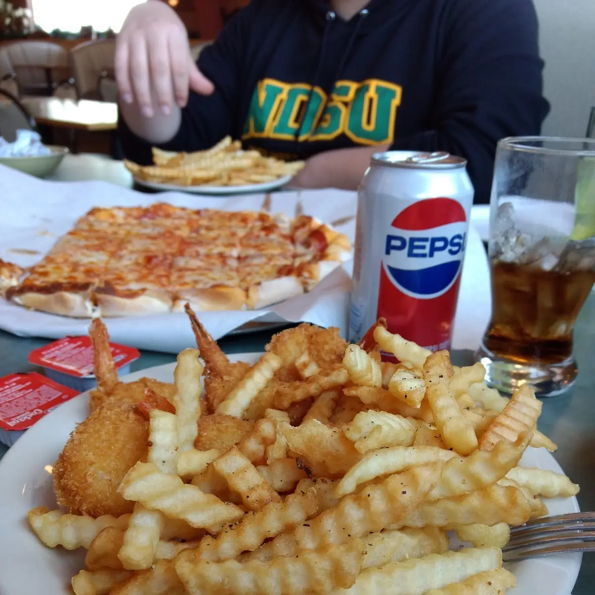 Golden Shrimp and Pepperoni Pizza
