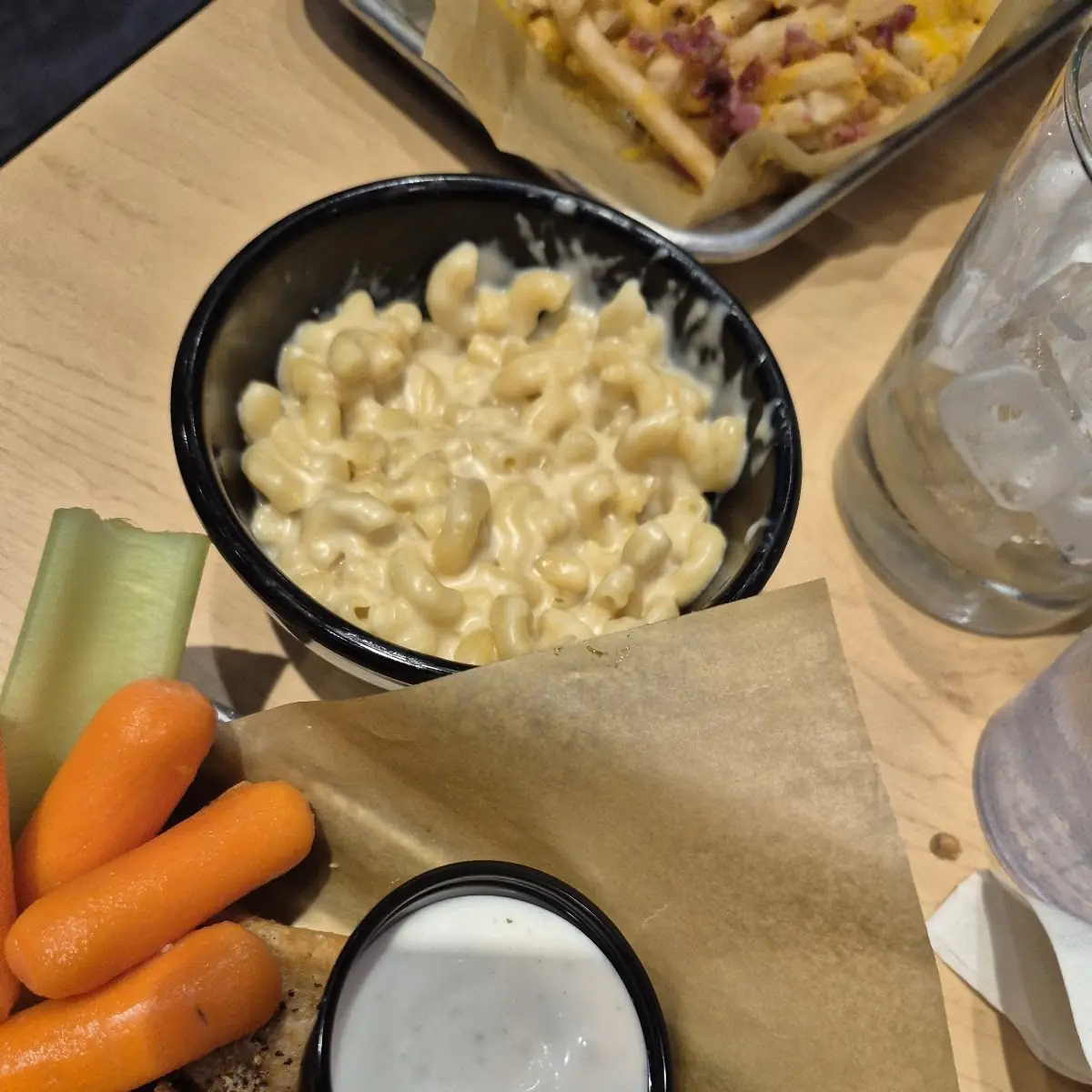 Over Cooked Lemon Pepper Wings and Hard Mac & Cheese
