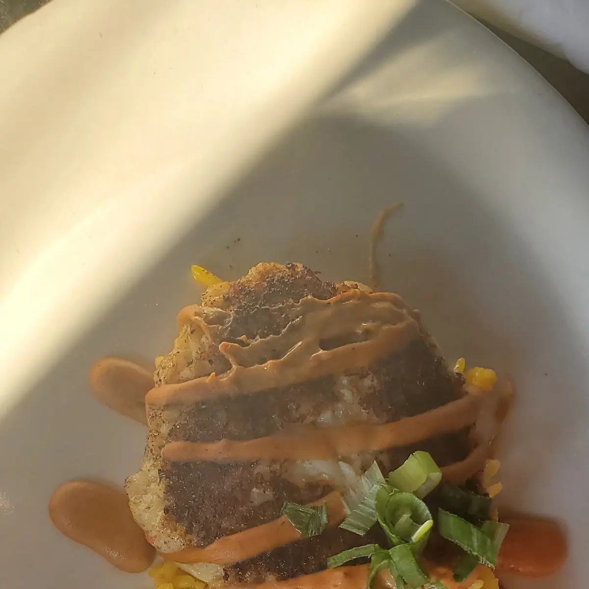 Crab Cakes over Rice