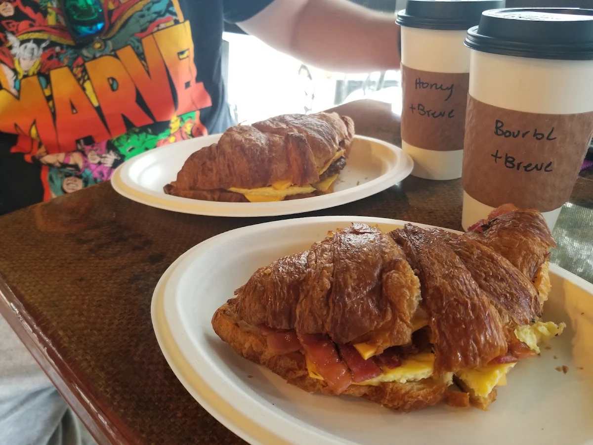 Bacon Sausage Egg and Cheese Croissants
