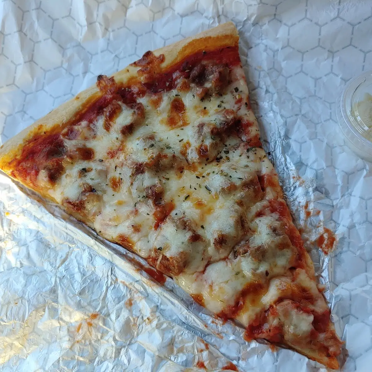 Sausage and Cheese Pizza Slice