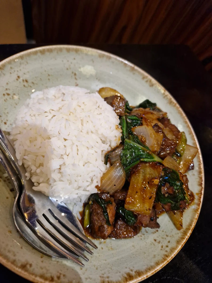 Wagyu Beef Pepper Steak with Rice, Fat Noodle at The Star