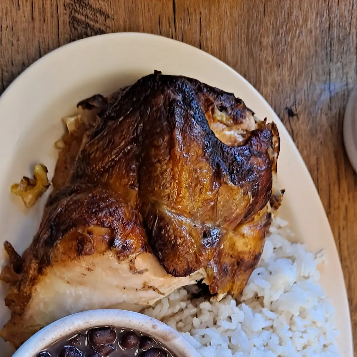 Quarter Chicken with White Rice and Black Beans