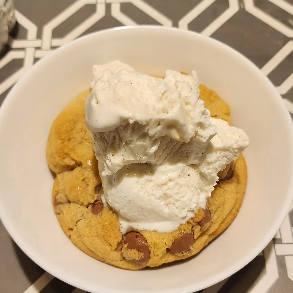 Chocolate Chip Cookie with Vanilla Ice Cream