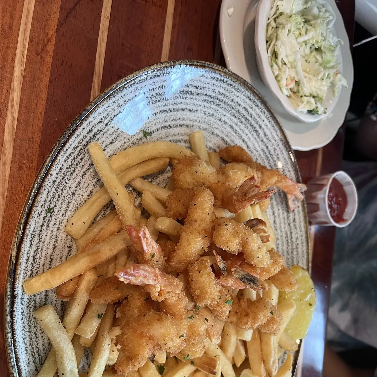 Catfish Dinner with Fried Shrimp Plate