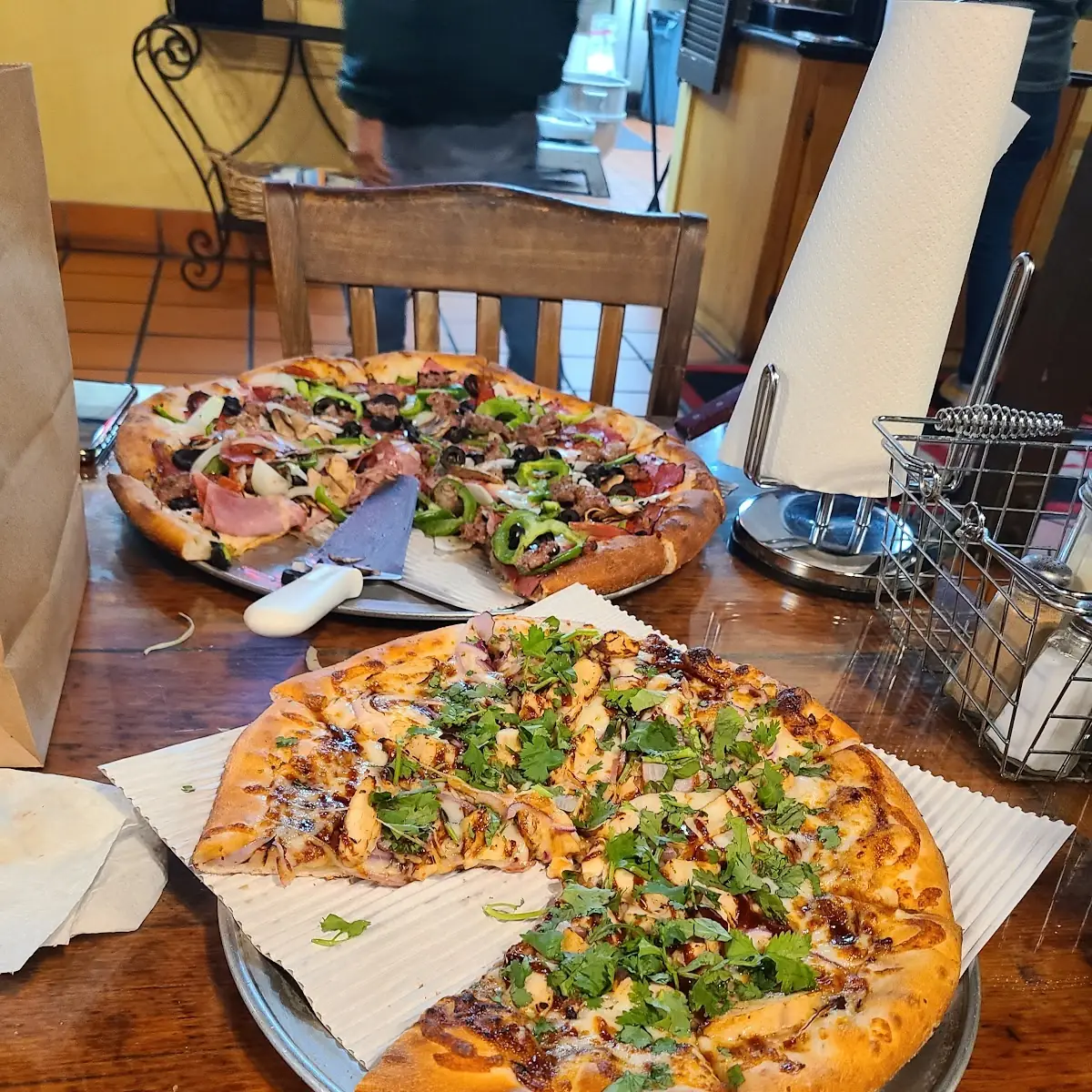 BBQ Chicken Pizza and Gino's Special Pizza