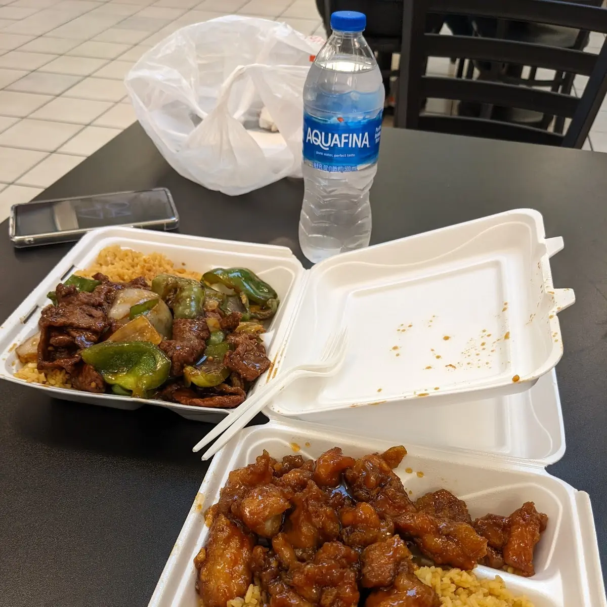 Orange Chicken& Pepper Steak