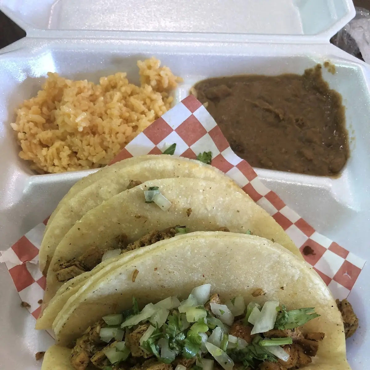 Chicken Tacos Rice and Beans