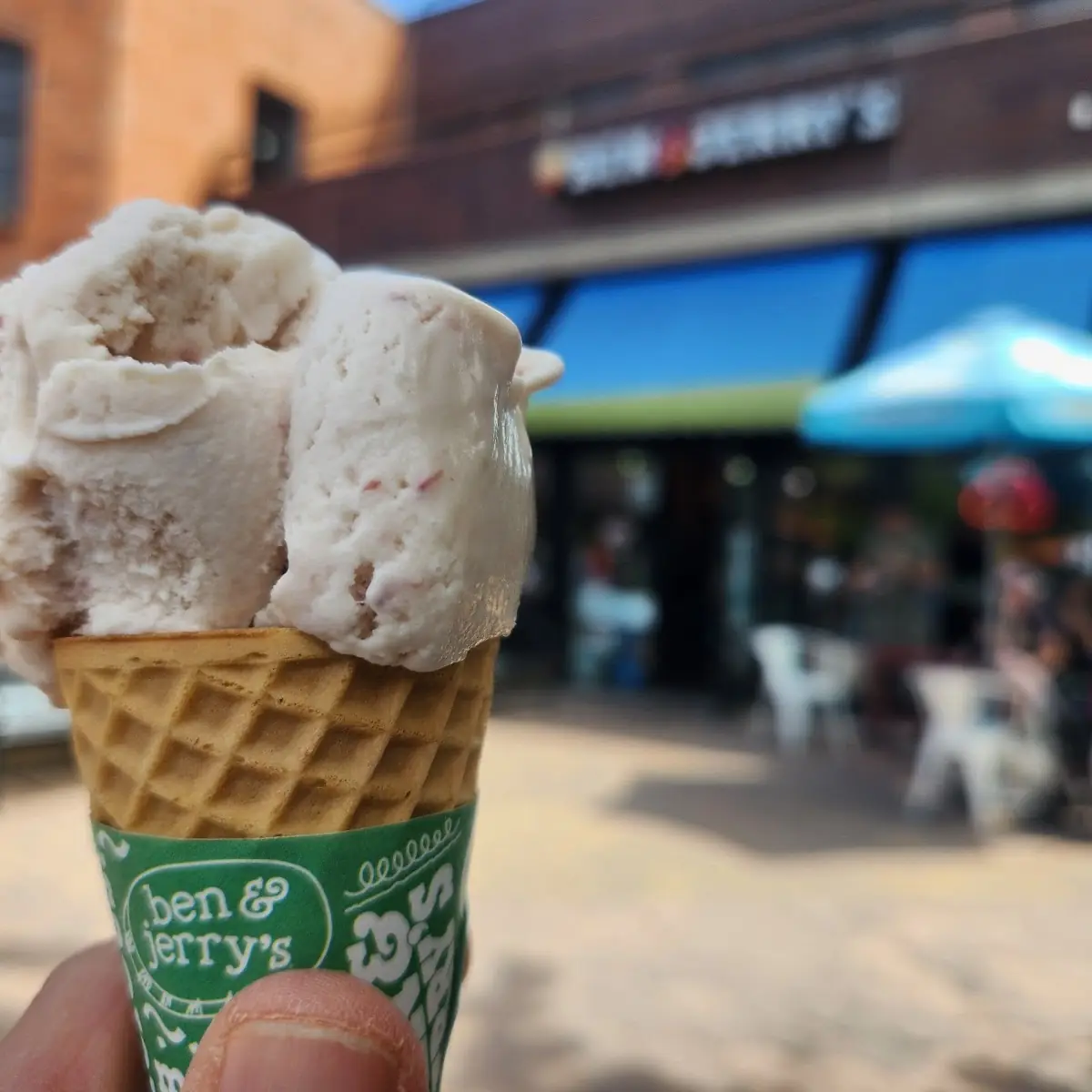 Small Strawberry Ice Cream in Sugar Cone