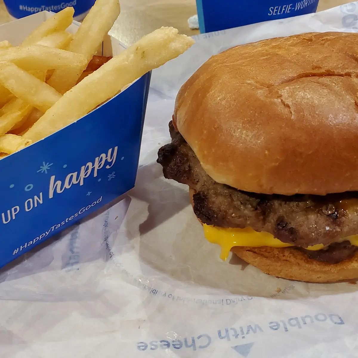 Double Cheese Burger & Fried