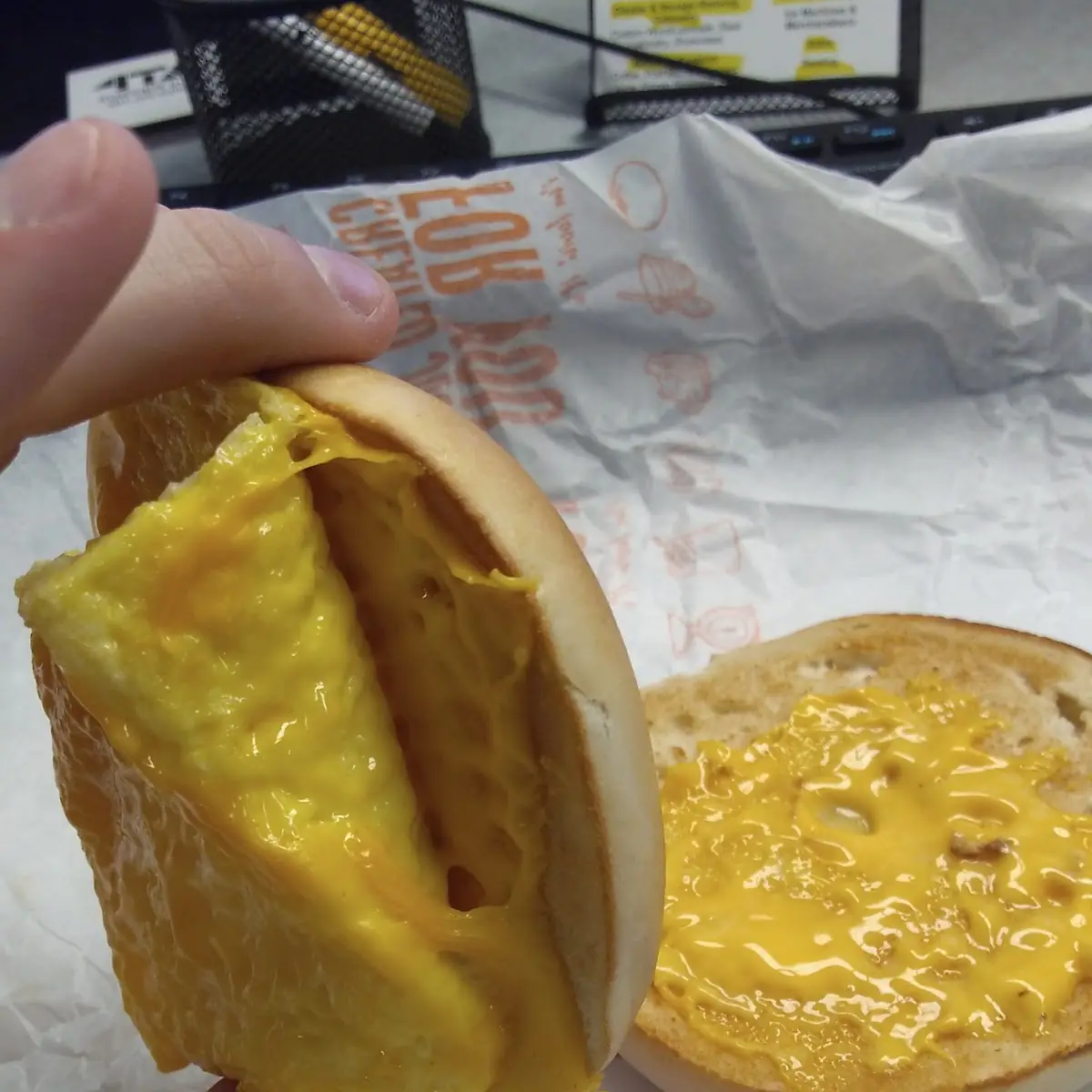 Canadian Bacon Egg and Cheese Bagel
