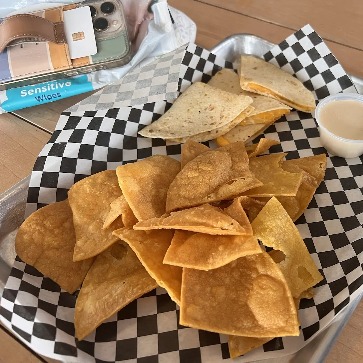 Kids Cheese Quesadilla with Chips and Cheese