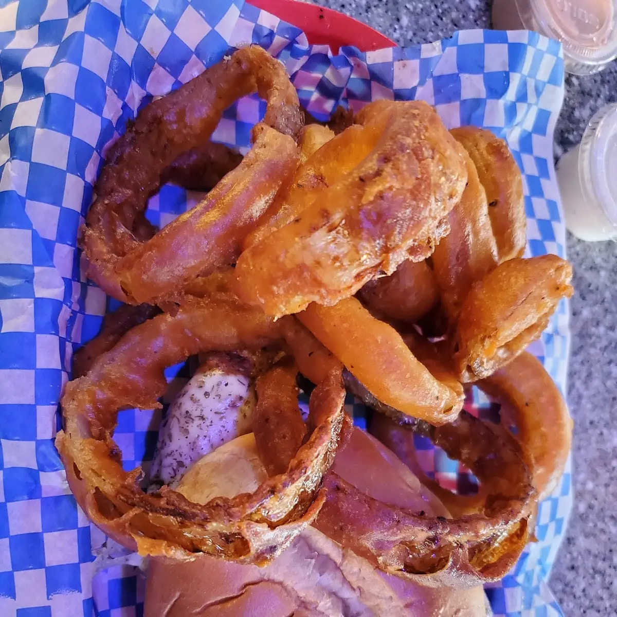 Chicken Parmesan and Onion Rings