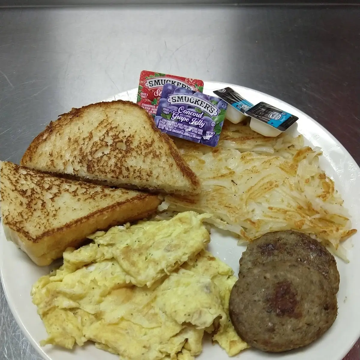 Breakfast with Scrambled Eggs and Sausage