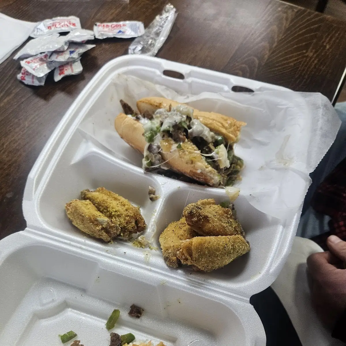 Lemon Pepper Wings and Philly Cheesesteak