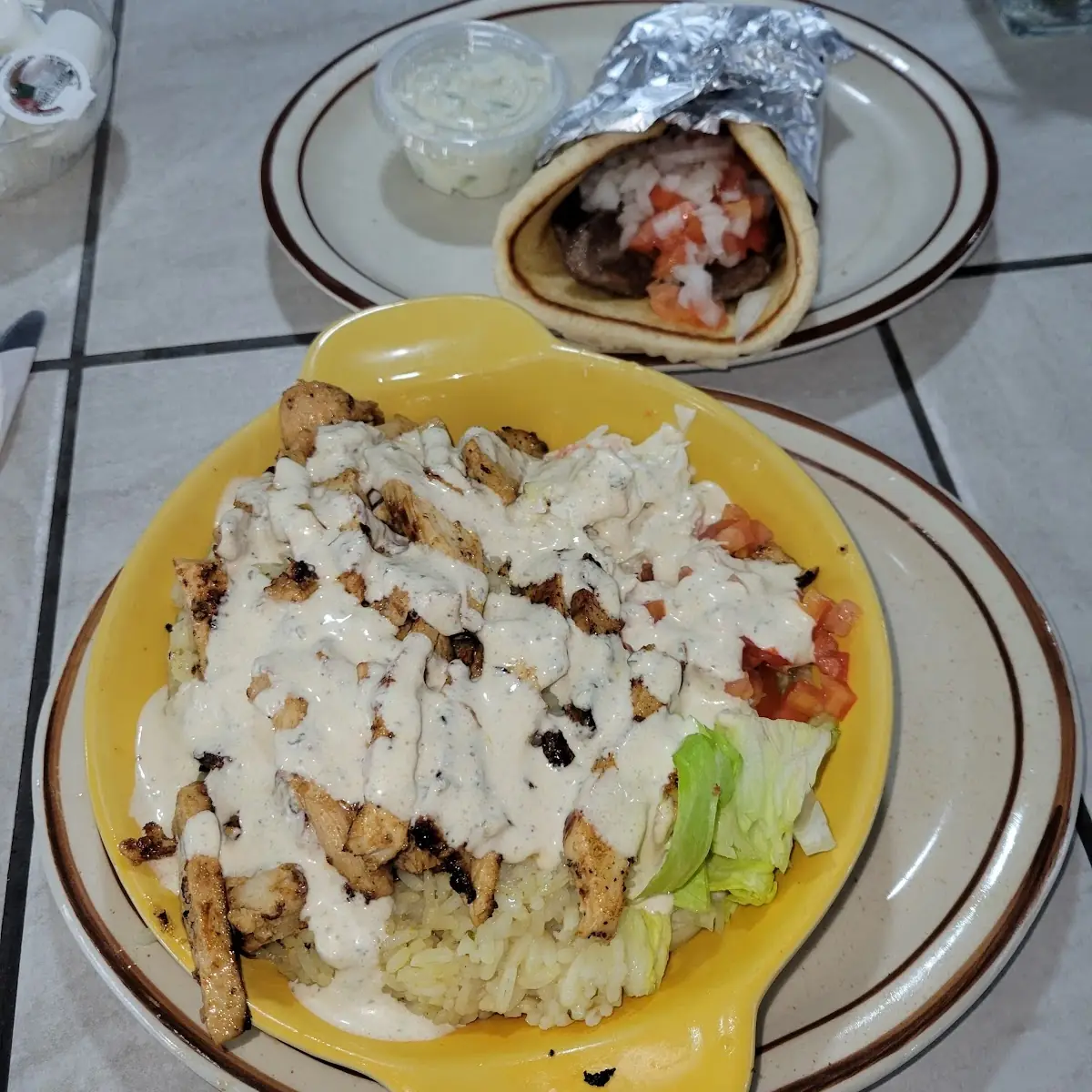 Mediterranean Rice Bowl and Gyro
