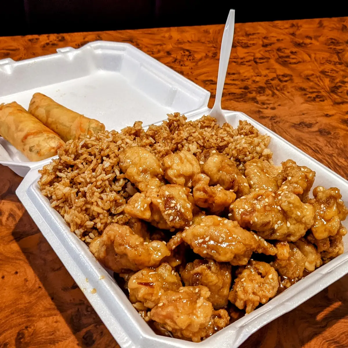 Sesame Chicken Fried Rice Spring Rolls