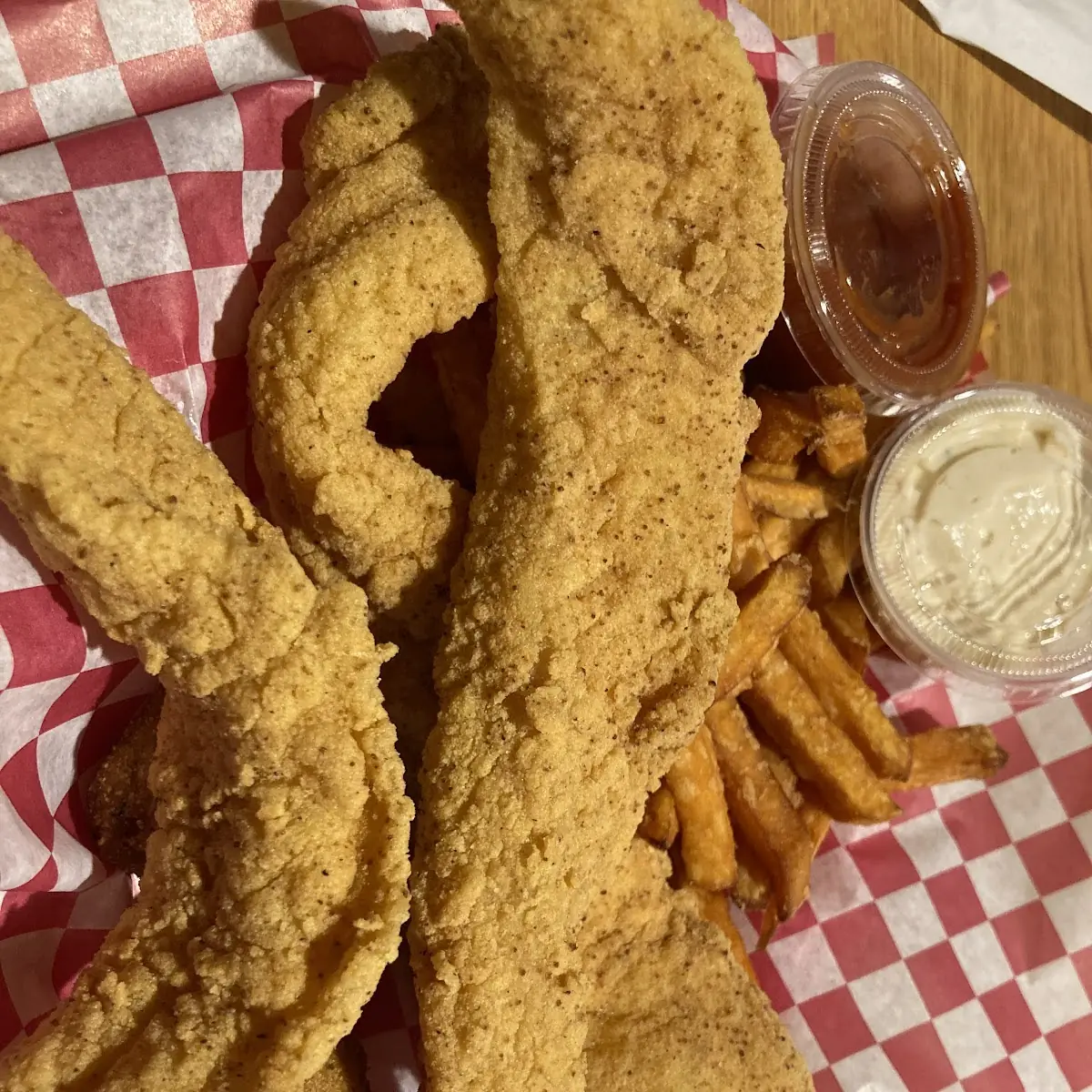 Fried Catfish Basket and Sweet Potato Fries