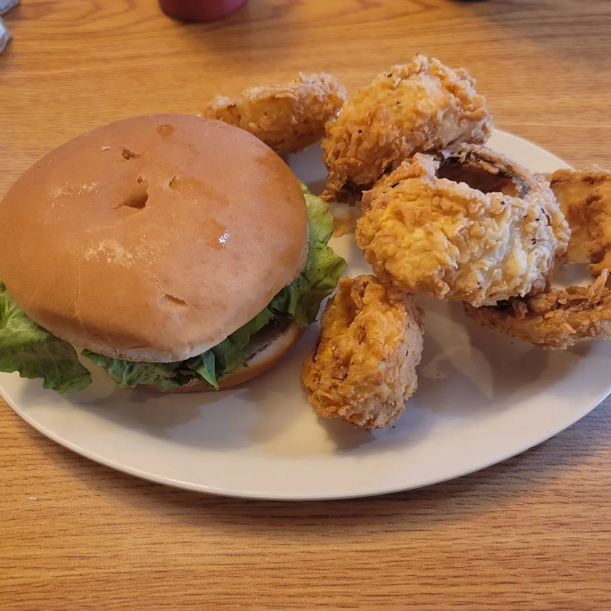 Jimmy Neutron Burger with Onion Rings