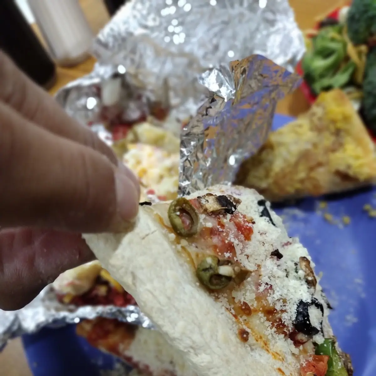 Undercooked Raw Dough Supreme Pizza