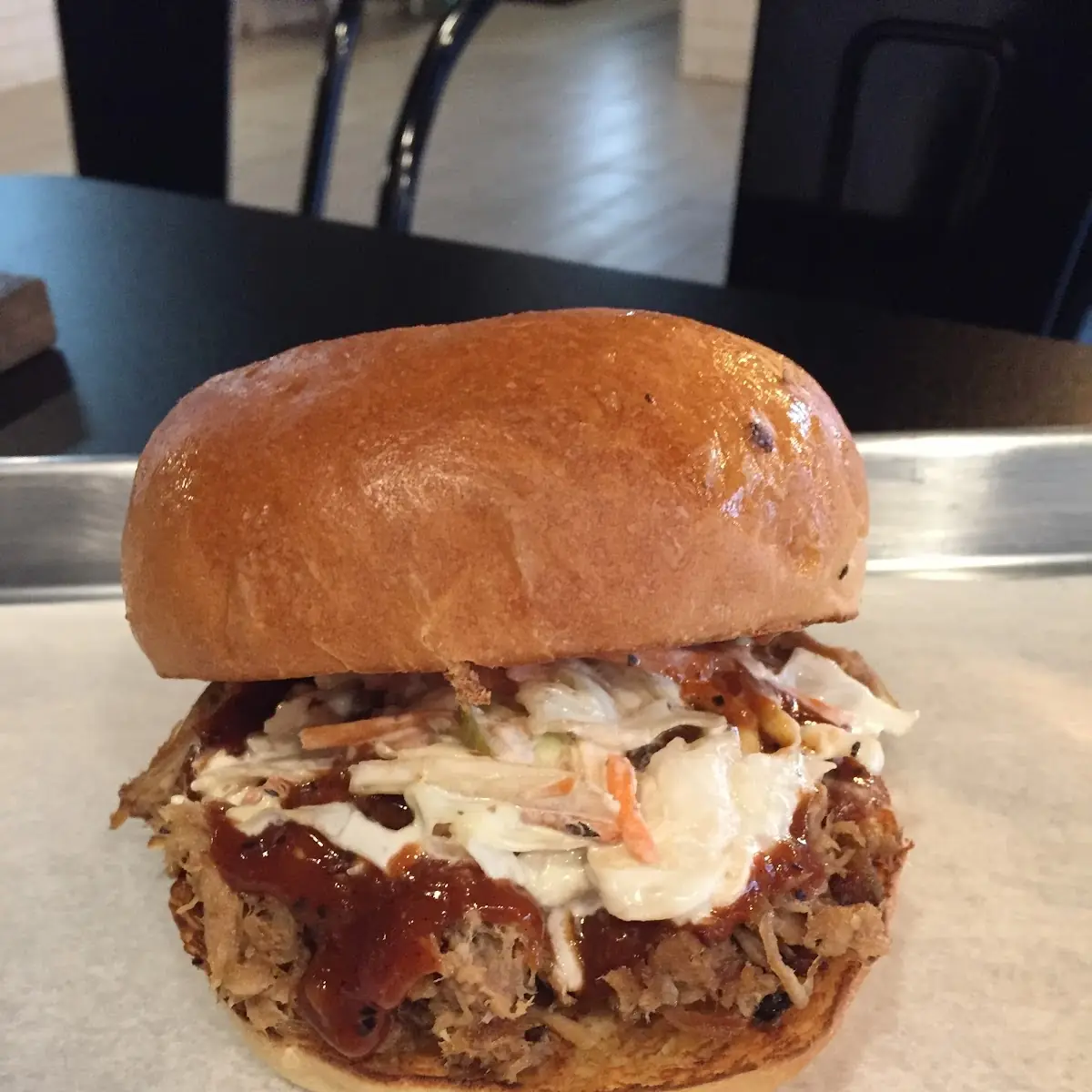 Pulled Pork wbbq Cheeseburger