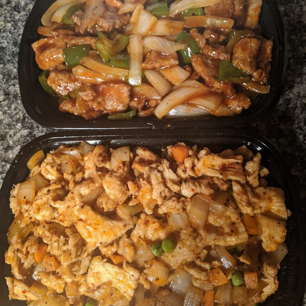 Mongolian Beef and Black Pepper Chicken