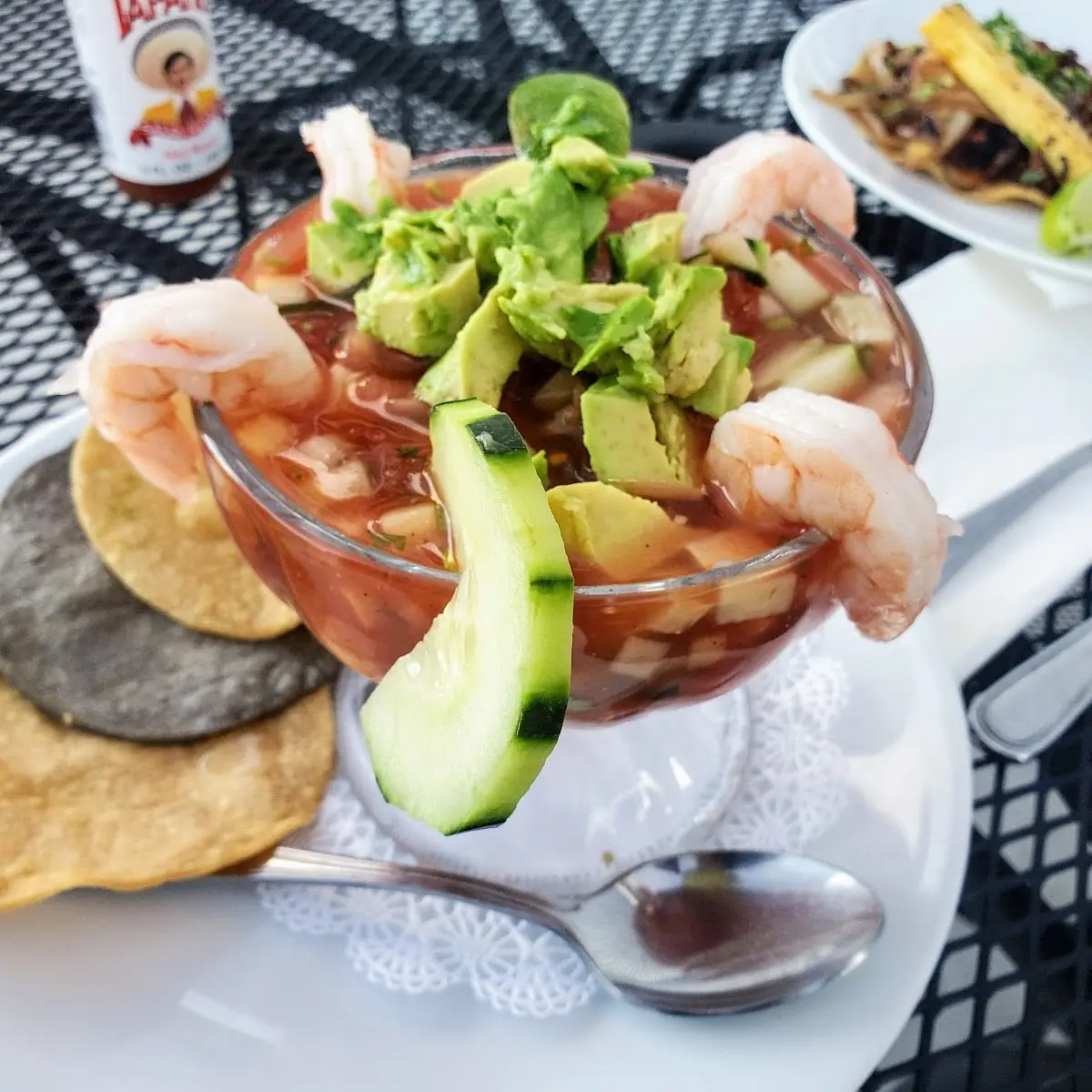 Shrimp Cocktail with Corn Tortillas