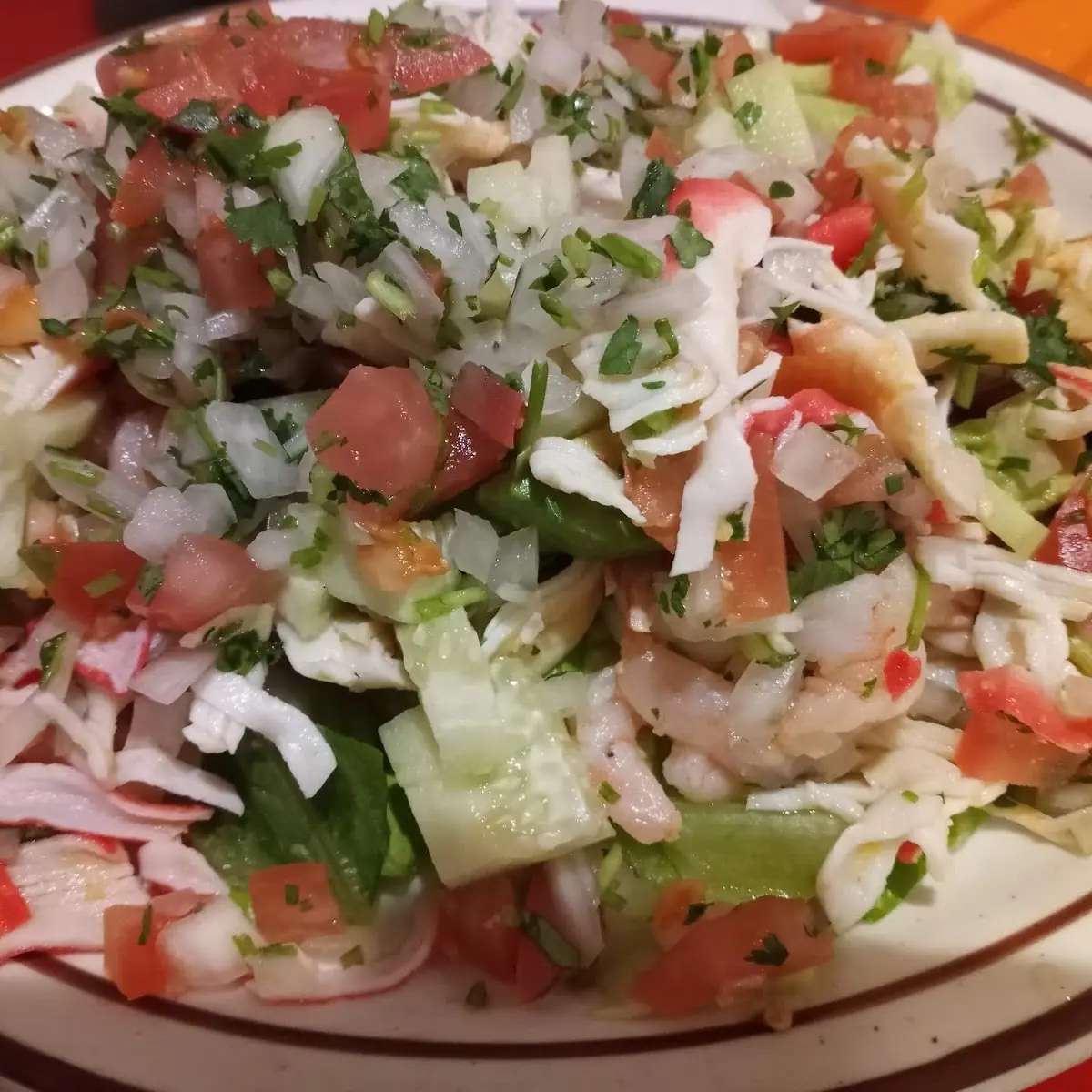 Peach Margherita and Seafood Salad