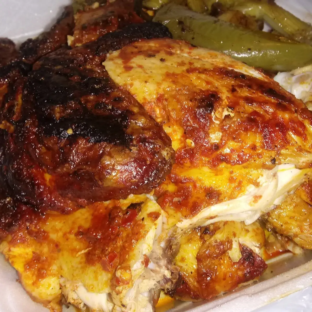 Grilled Chicken with Peppers and Onions