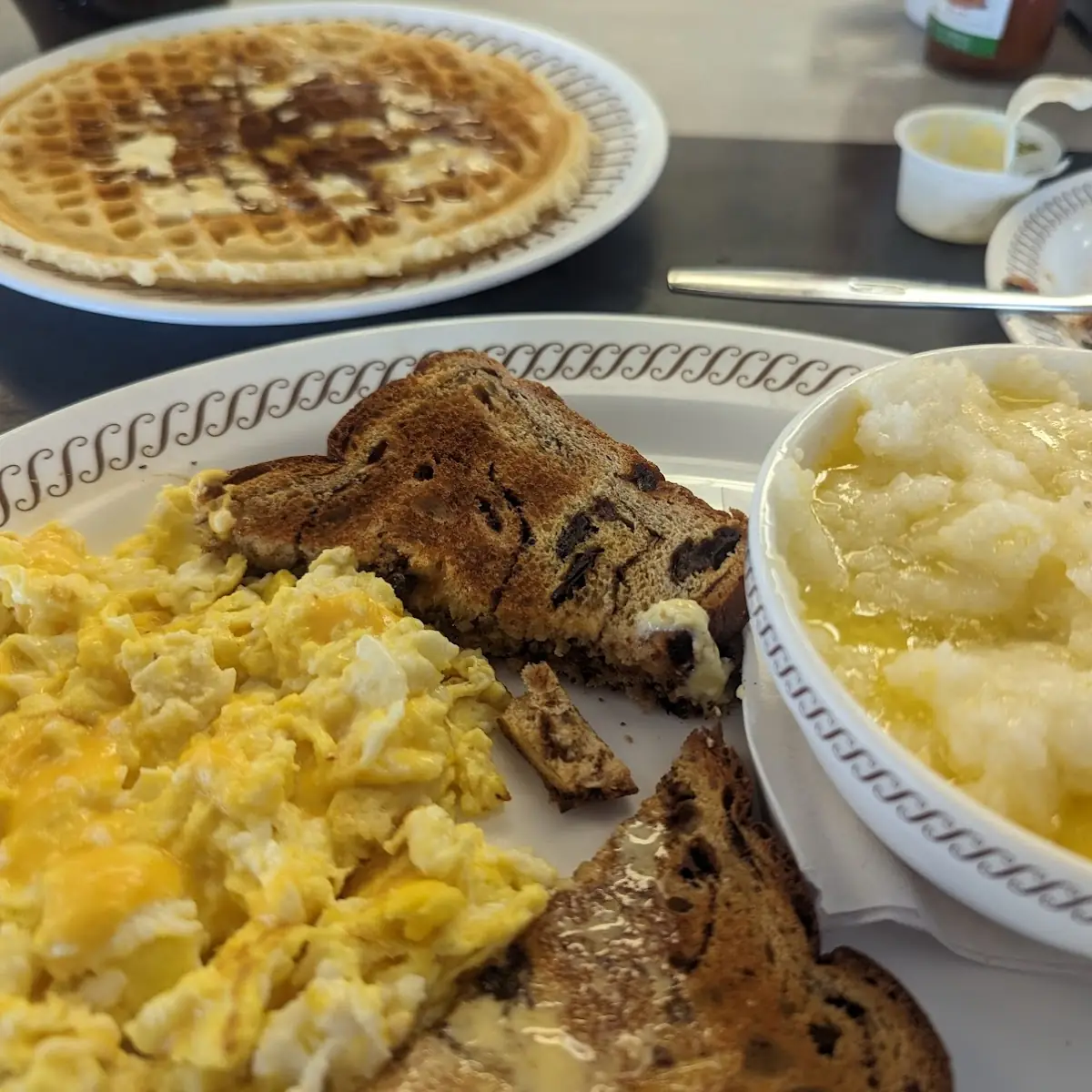 Grits Waffle Raisin Toast