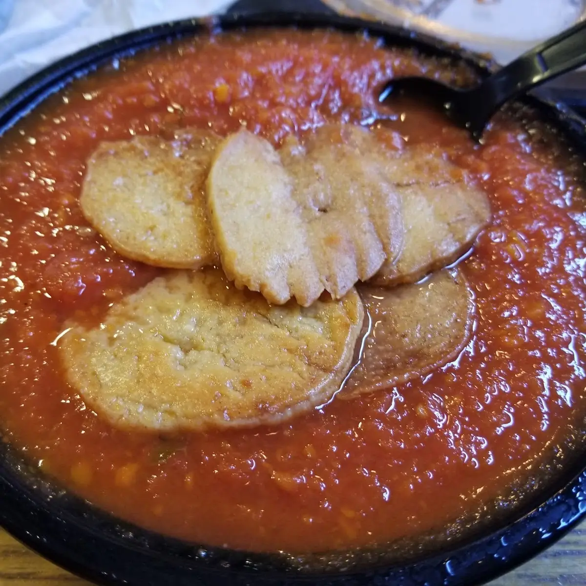 Tomato Bisque with Cheddar Crisps