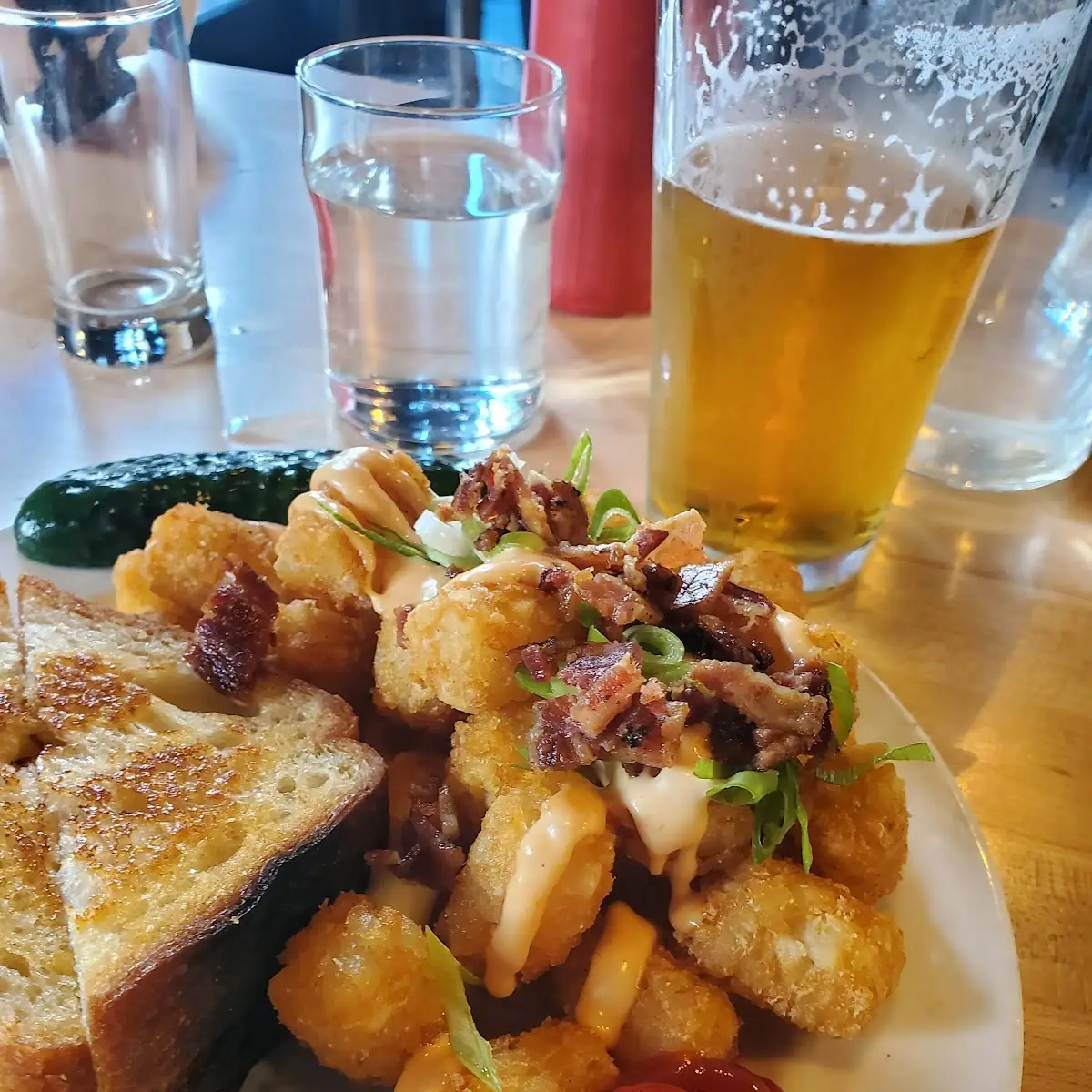 Grill Cheese w Loaded Tots