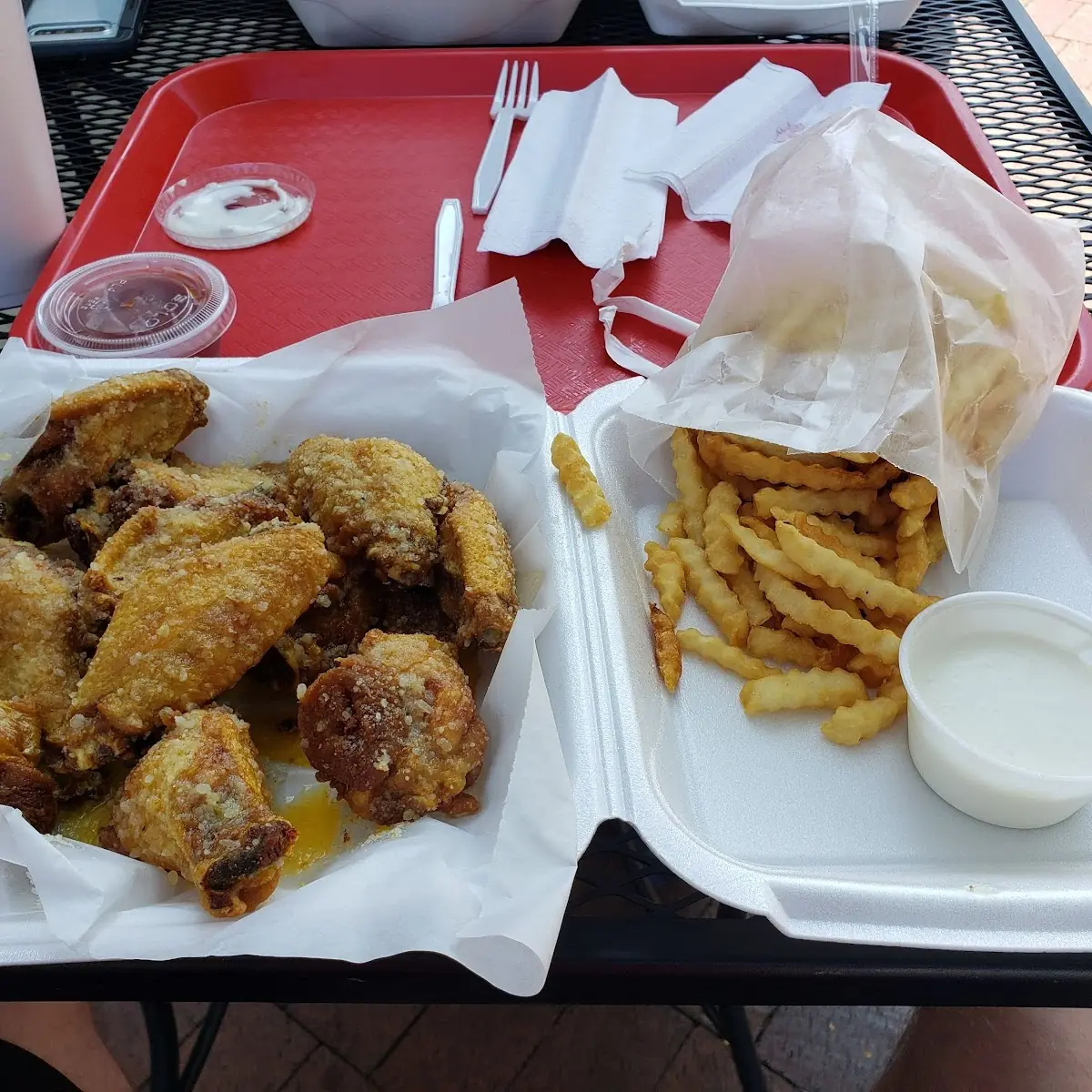 Garlic Parmesan Chicken with Krinkle Fries