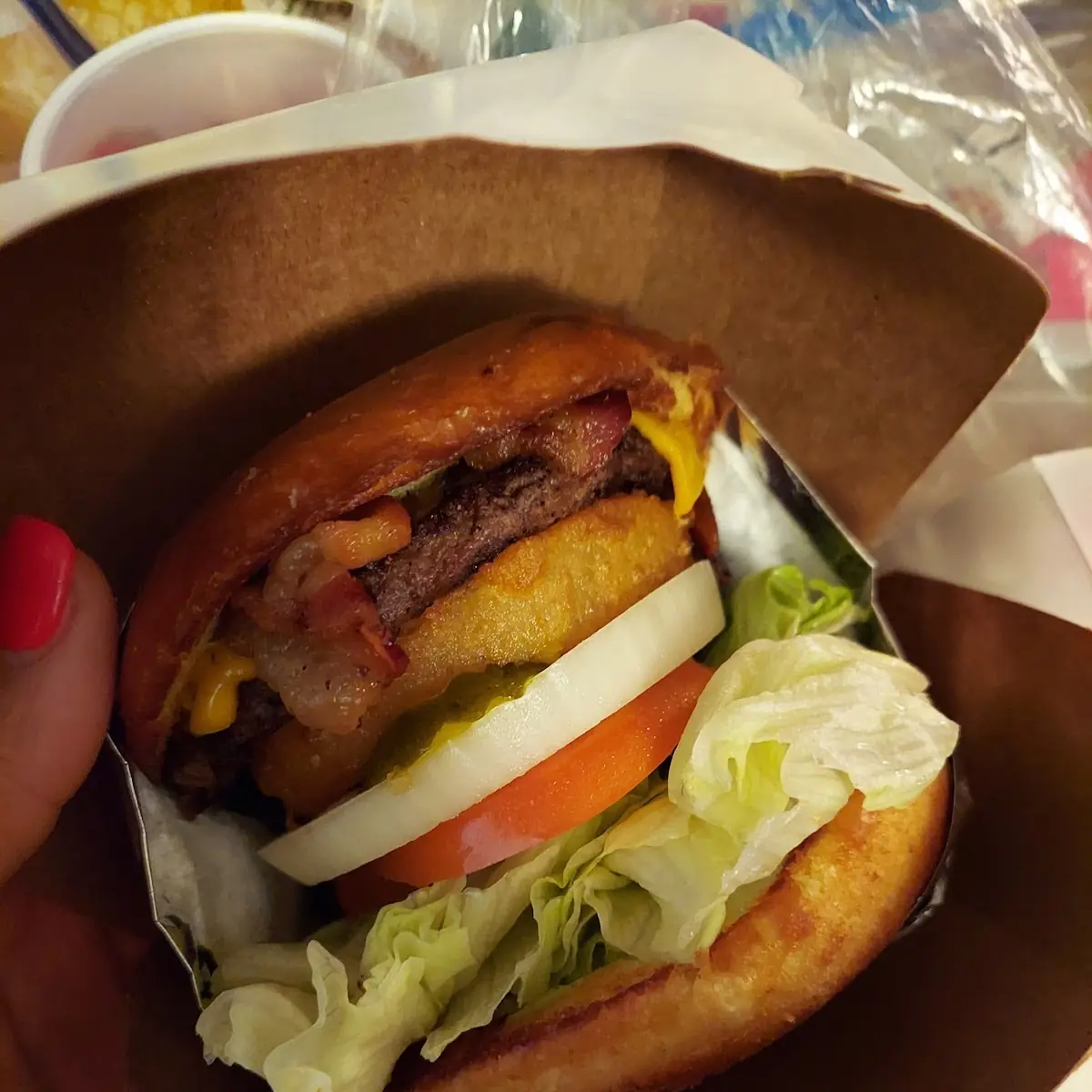Onion Ring Bacon Burger