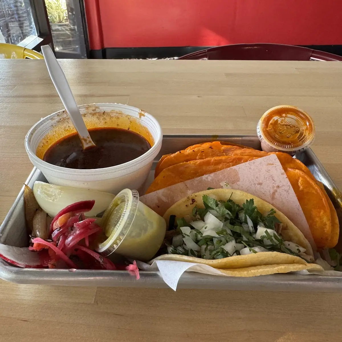 Carnitas Taco and Quesabirria Tacos