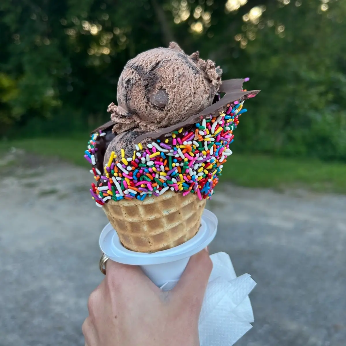 Waffle Cone Dipped in Chocolate