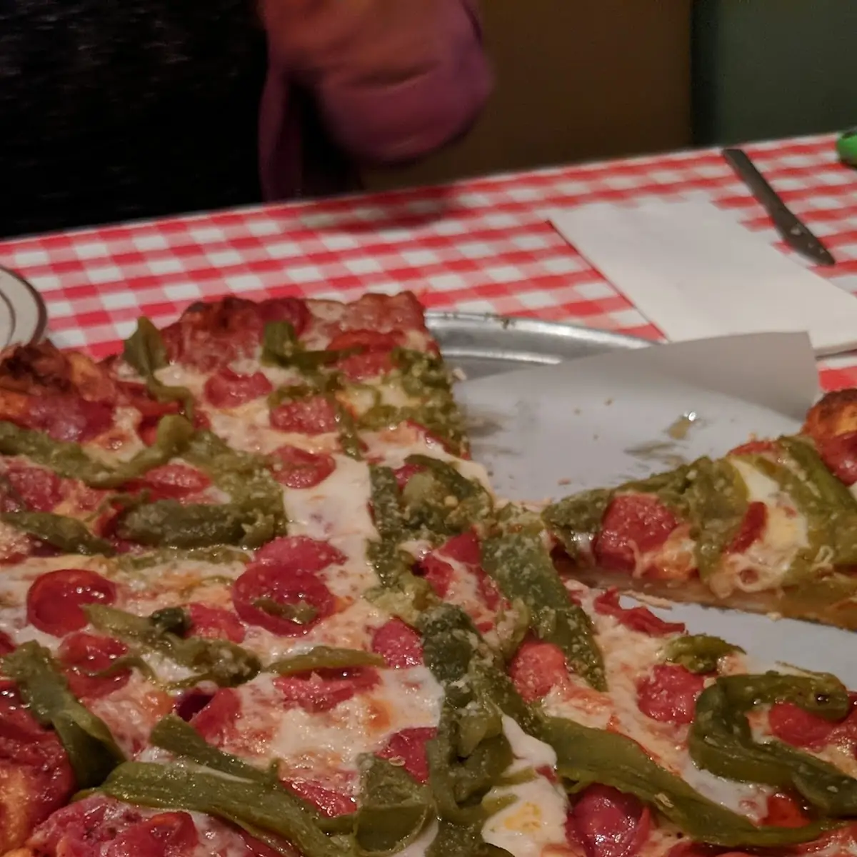 Green Chili Pepperoni Pizza