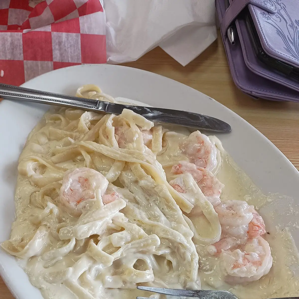 Fettuccine Alfredo with Shrimp