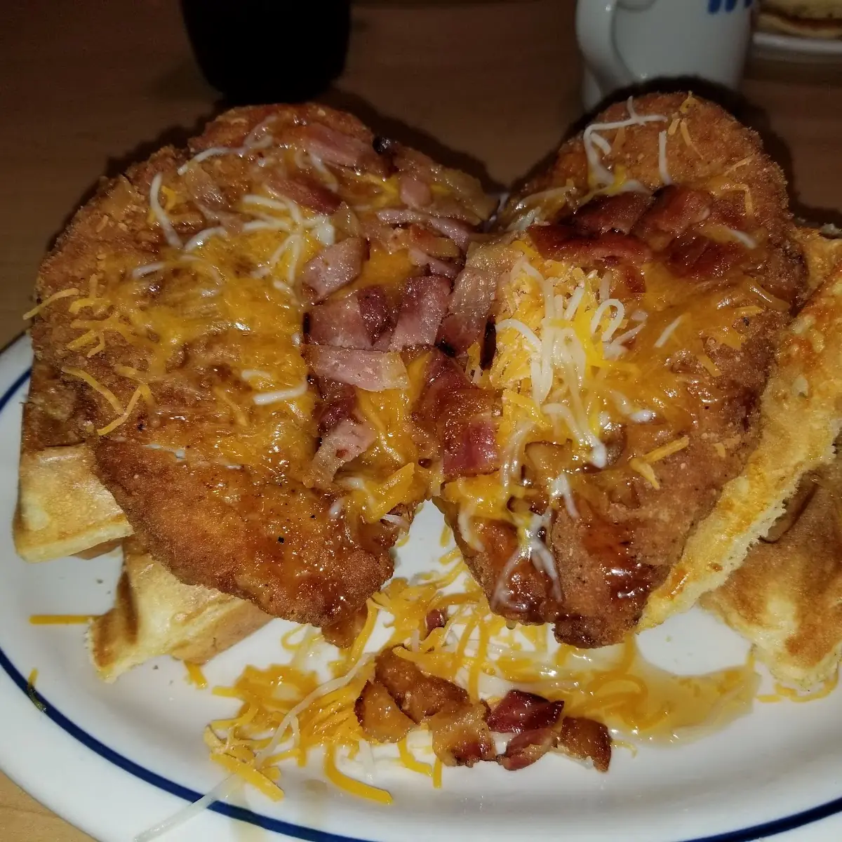 Chicken & Bacon Cheddar Waffles
