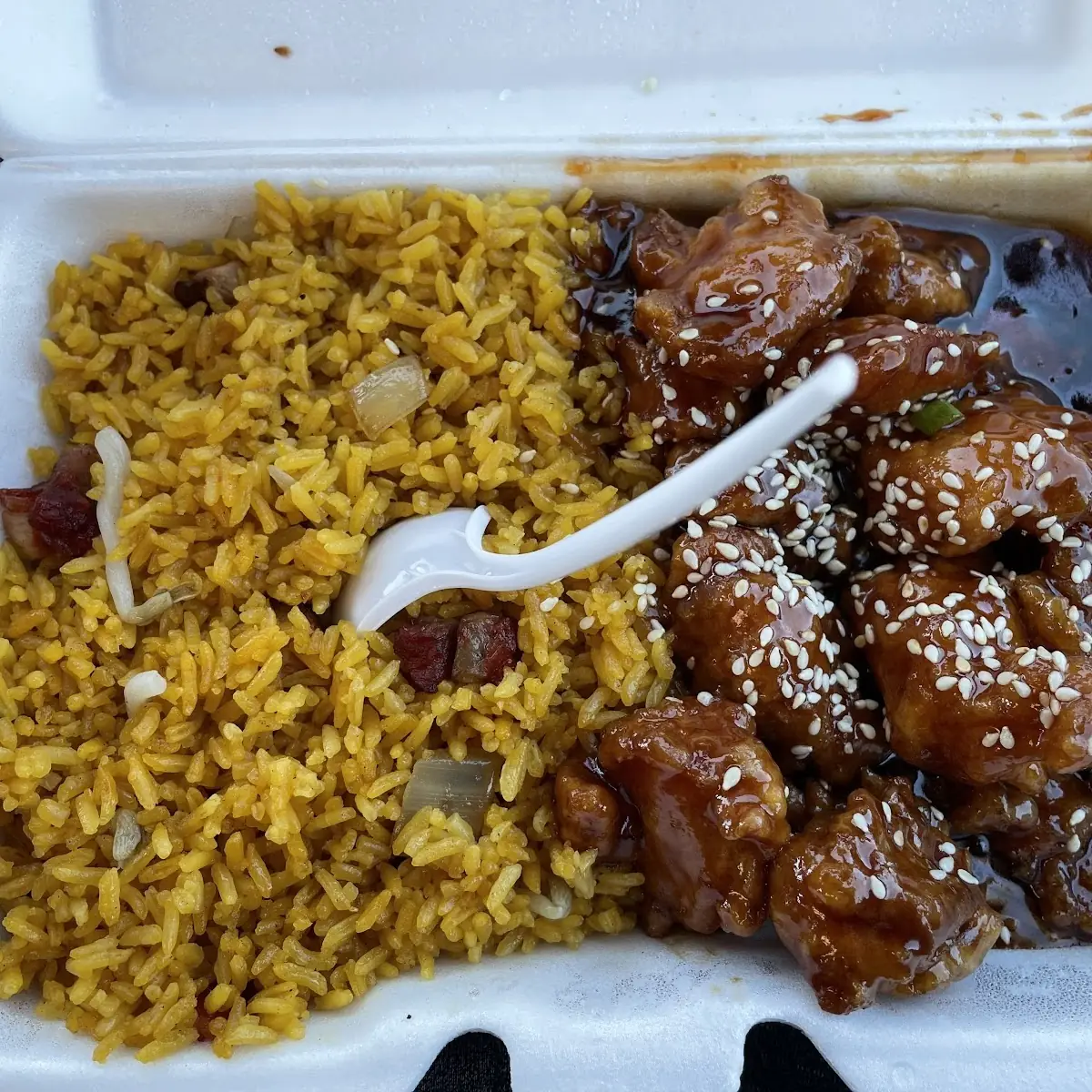 Sesame Chicken and Vegetable Fried Rice