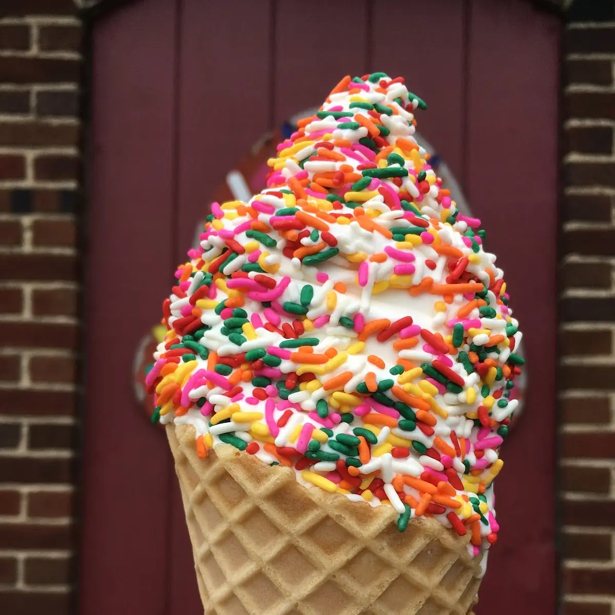 Vanilla Soft Serve with Rainbow Sprinkles