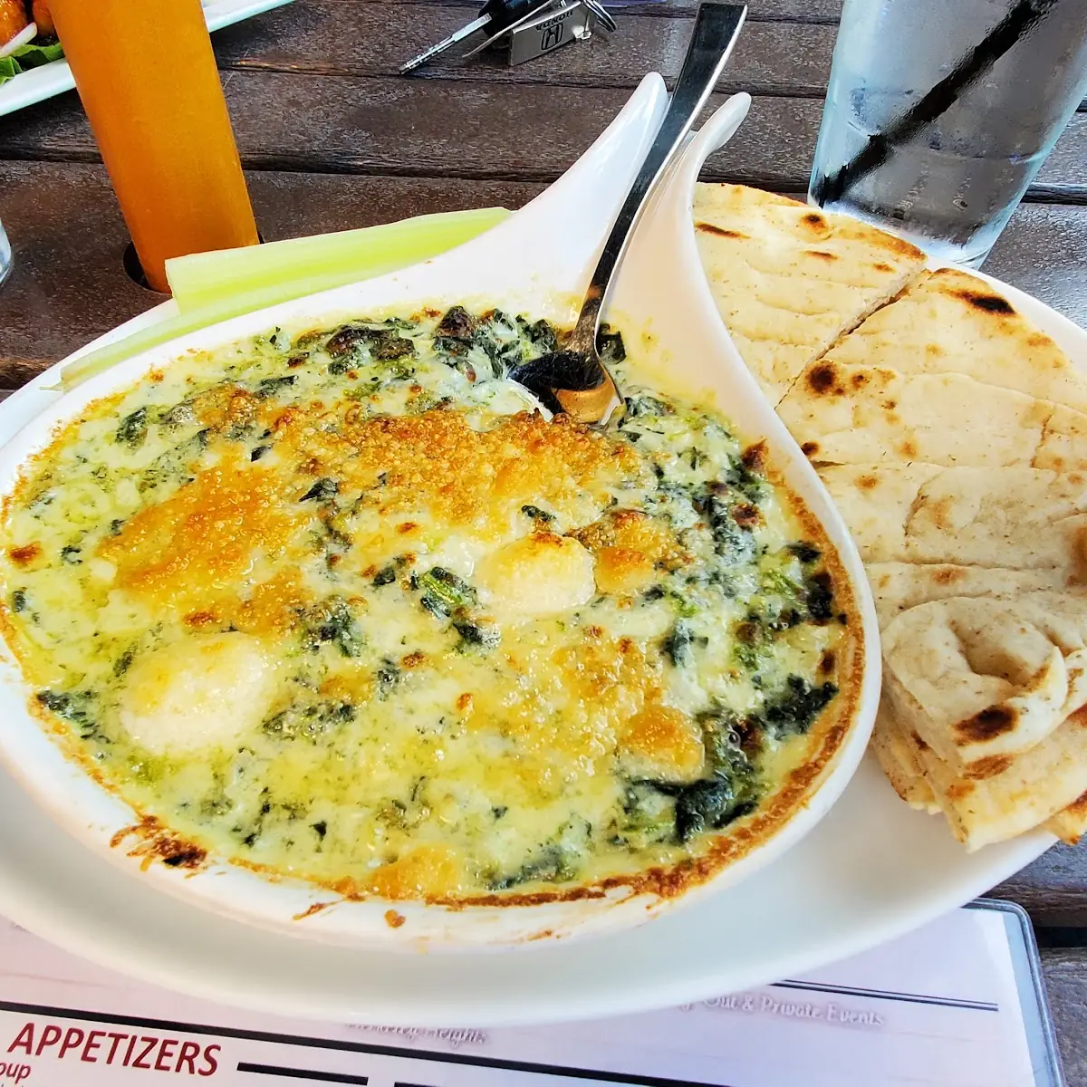 Chicago Style Spinach Dip with Grilled Pita