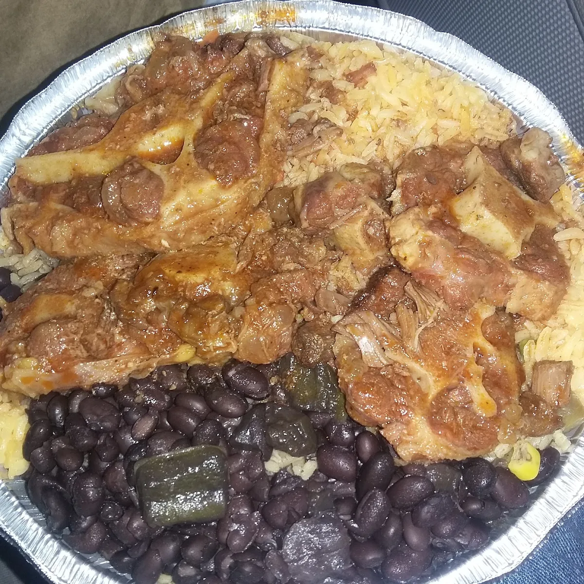 Oxtail Black Beans and Yellow Rice
