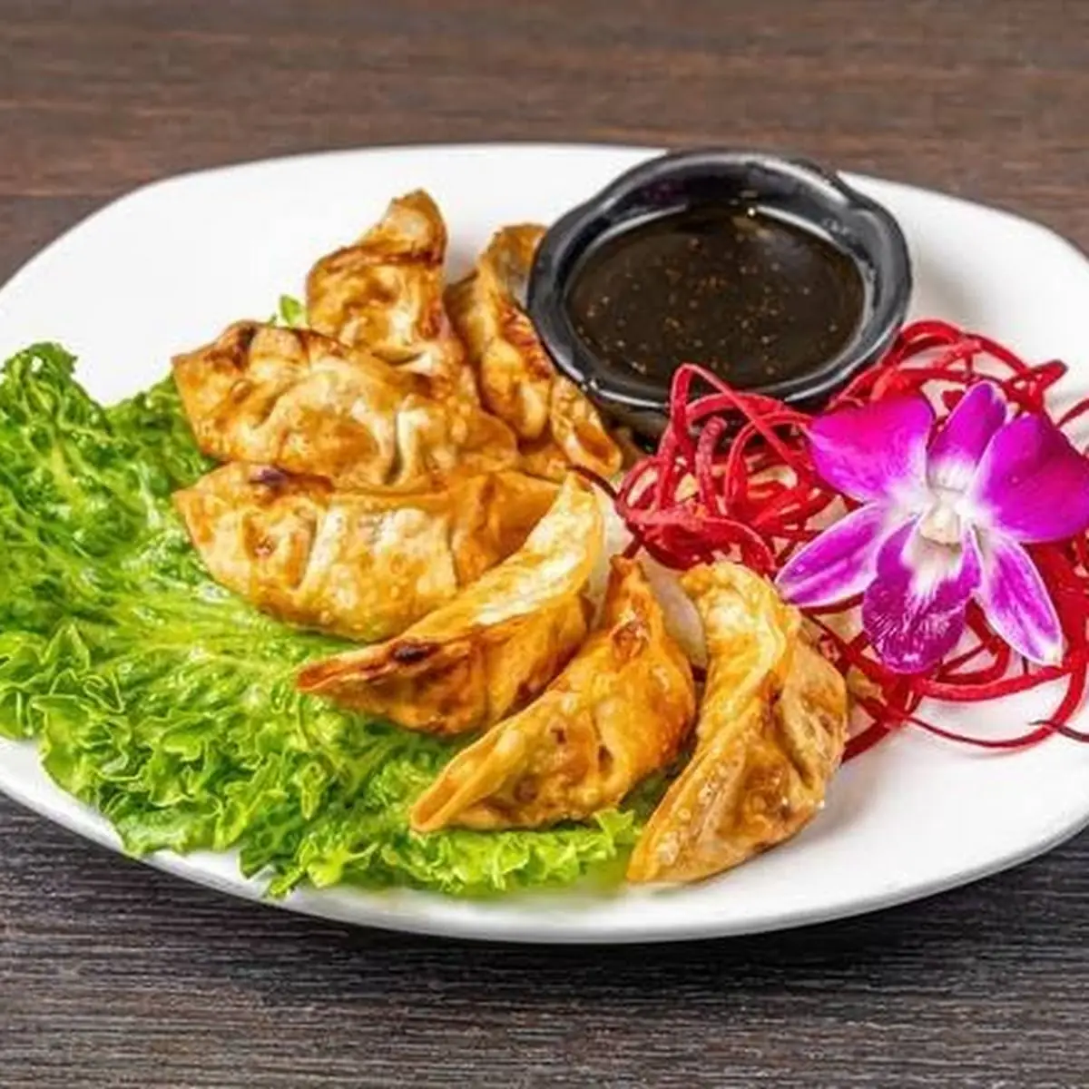 Fried Pork Gyoza with Sauce