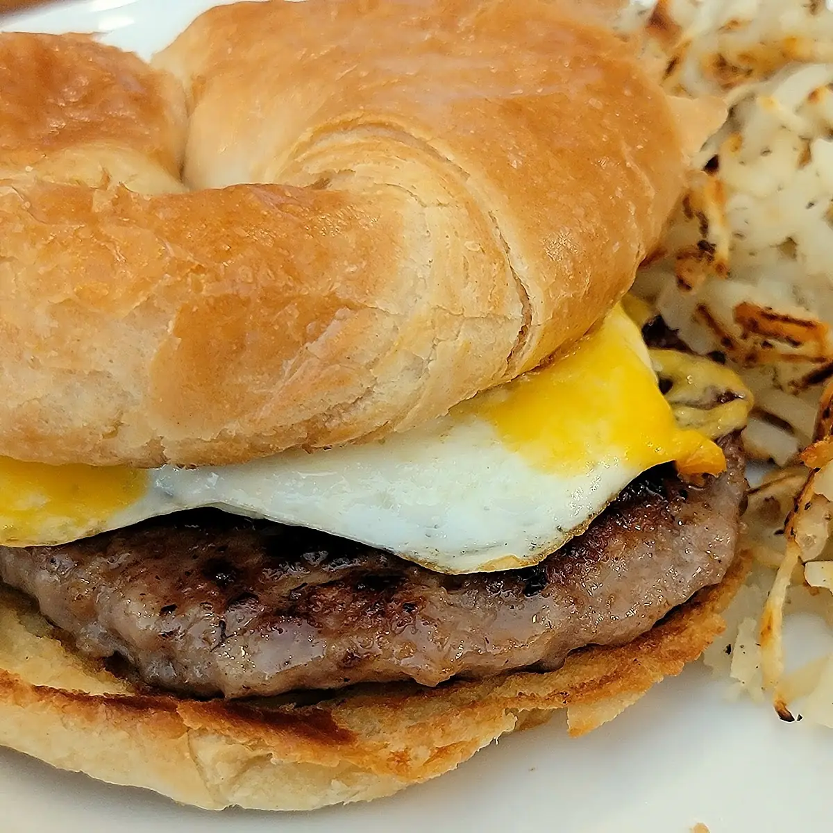 Breakfast Sandwich and Hash Browns