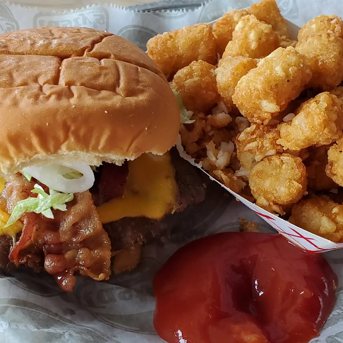 Bacon Cheeseburger & Tater Tots