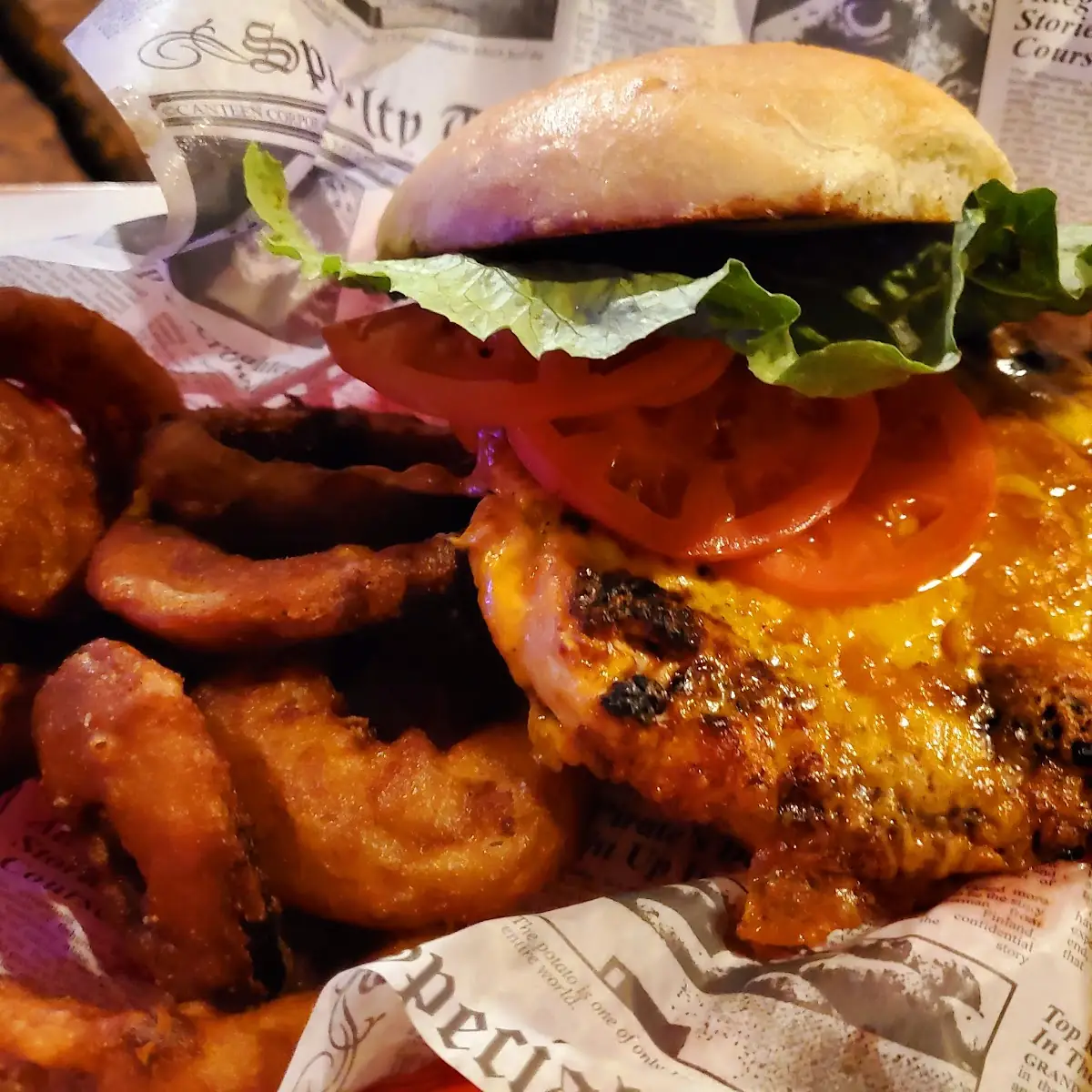 Cottage Burger with Onion Rings